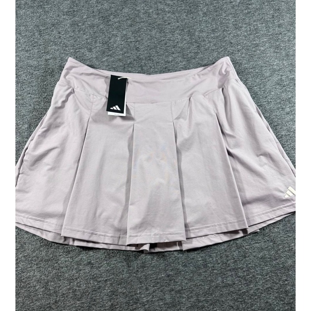 Adidas Twistknit Pleated Tennis Skort Lilac Mauve Large New Zipper Pocket